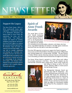 Anne Frank Newsletter